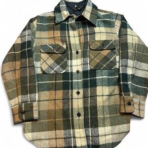 Vintage 70's JCPenney MG Anchor Button Flannel gorpcore Shirt Mens medium READ